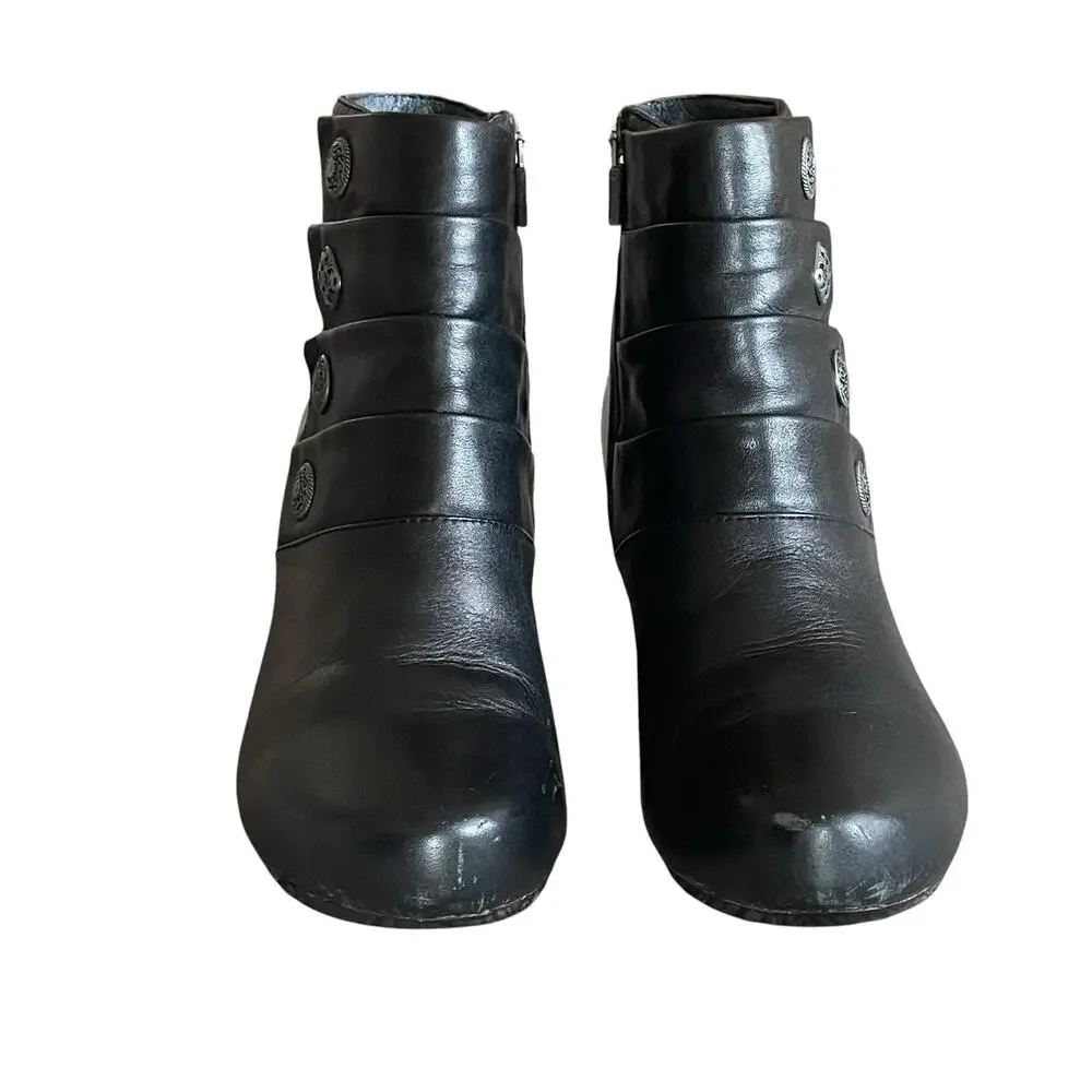 DANSKO Baker Women's Size 37/6.5-7 Black Nappa Leather Side Zip Ankle Boots - Picture 6 of 9